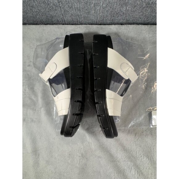 Alegria womens size 9  EURO 39 White Leather Sandals With Buckles slip on - Picture 11 of 16